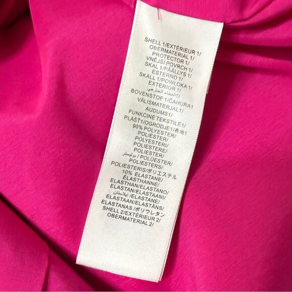 Adrian by Adrianna Papell Crepe Popover Midi Dress Fringe Trim Lipstick Sz 4 - Picture 7 of 7